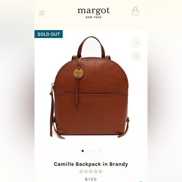 MARGOT NEW YORK BROWN GENUINE LEATHER MINI BACKPACK - Picture 7 of 7
